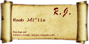 Raab Júlia névjegykártya